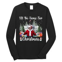 Ill Be Home For Christmas Funny Santa Claus Trump 2024 Long Sleeve Shirt