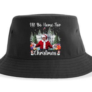 Ill Be Home For Christmas Funny Santa Claus Trump 2024 Sustainable Bucket Hat