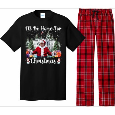 Ill Be Home For Christmas Funny Santa Claus Trump 2024 Pajama Set