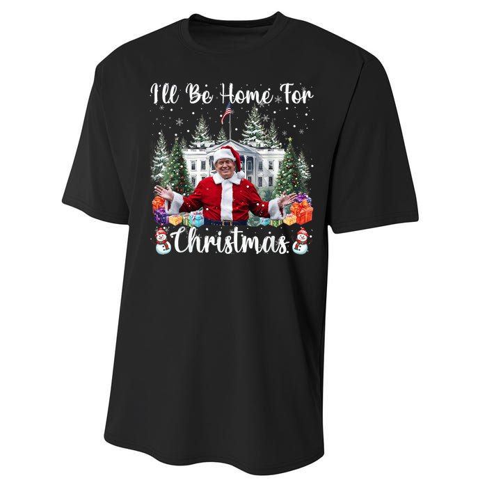 Ill Be Home For Christmas Funny Santa Claus Trump 2024 Performance Sprint T-Shirt