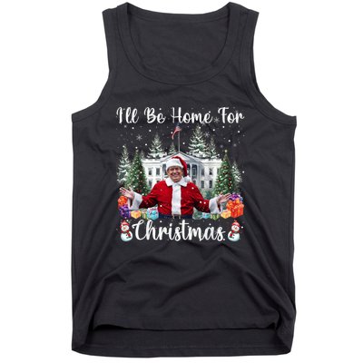 Ill Be Home For Christmas Funny Santa Claus Trump 2024 Tank Top