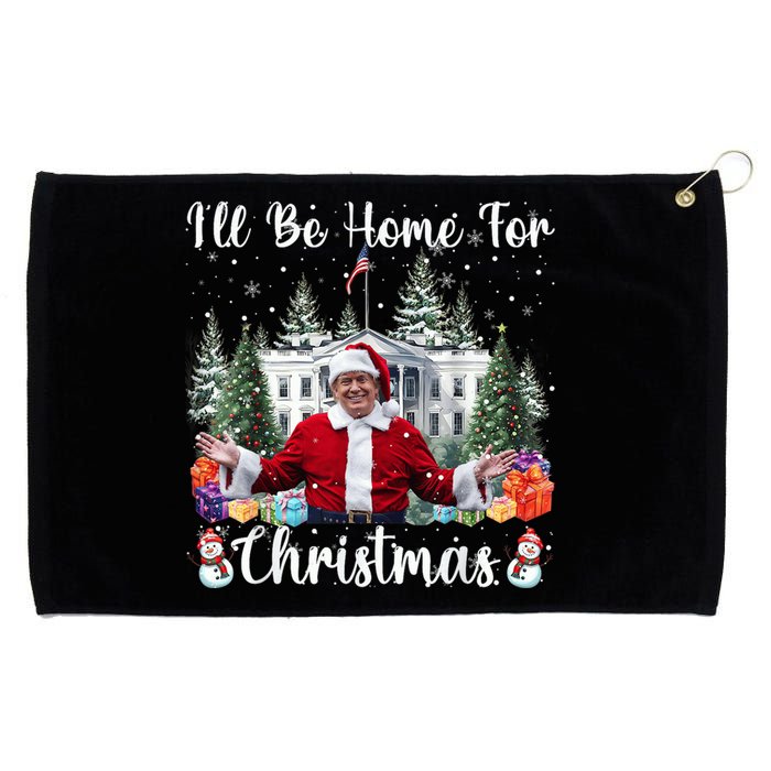 Ill Be Home For Christmas Funny Santa Claus Trump 2024 Grommeted Golf Towel