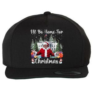 Ill Be Home For Christmas Funny Santa Claus Trump 2024 Wool Snapback Cap