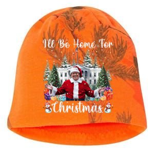 Ill Be Home For Christmas Funny Santa Claus Trump 2024 Kati - Camo Knit Beanie