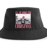 ILl Be Home For Christmas Funny Santa Claus Trump 2024 Sustainable Bucket Hat