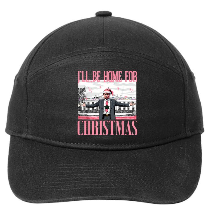 ILl Be Home For Christmas Funny Santa Claus Trump 2024 7-Panel Snapback Hat