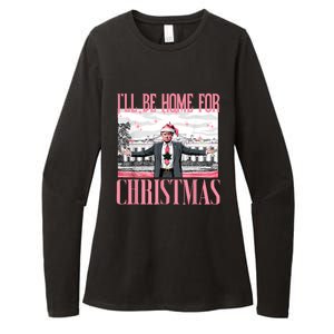 ILl Be Home For Christmas Funny Santa Claus Trump 2024 Womens CVC Long Sleeve Shirt