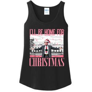 ILl Be Home For Christmas Funny Santa Claus Trump 2024 Ladies Essential Tank