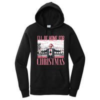 ILl Be Home For Christmas Funny Santa Claus Trump 2024 Women's Pullover Hoodie