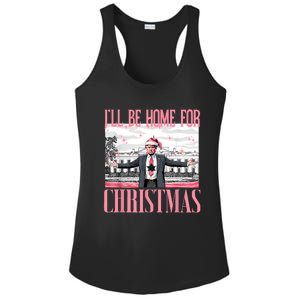 ILl Be Home For Christmas Funny Santa Claus Trump 2024 Ladies PosiCharge Competitor Racerback Tank