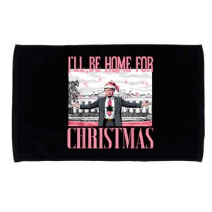 ILl Be Home For Christmas Funny Santa Claus Trump 2024 Microfiber Hand Towel