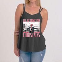 ILl Be Home For Christmas Funny Santa Claus Trump 2024 Women's Strappy Tank