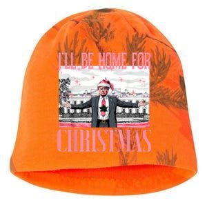 ILl Be Home For Christmas Funny Santa Claus Trump 2024 Kati - Camo Knit Beanie