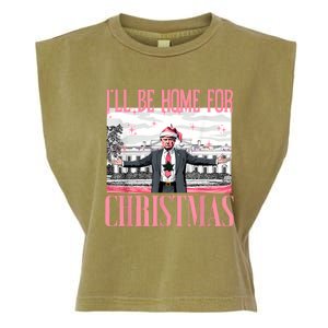 ILl Be Home For Christmas Funny Santa Claus Trump 2024 Garment-Dyed Women's Muscle Tee