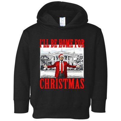 Ill Be Home For Christmas Santa Trump Xmas Pajamas Toddler Hoodie