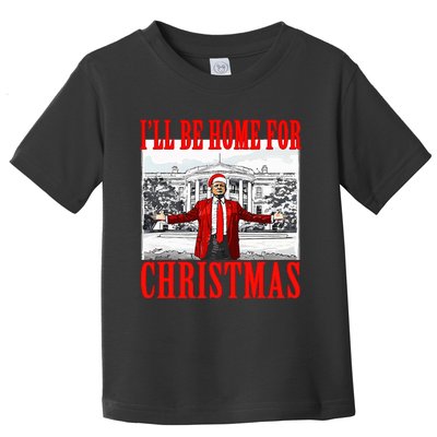 Ill Be Home For Christmas Santa Trump Xmas Pajamas Toddler T-Shirt