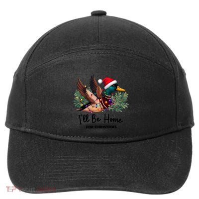 Ill Be Home For Christmas Duck Xmas Holiday 7-Panel Snapback Hat