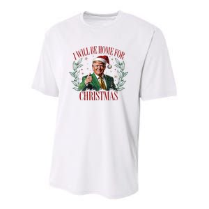 ILl Be Home For Christmas Funny Santa Claus Trump 2024 Youth Performance Sprint T-Shirt