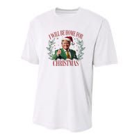 ILl Be Home For Christmas Funny Santa Claus Trump 2024 Youth Performance Sprint T-Shirt