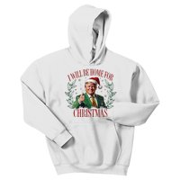 ILl Be Home For Christmas Funny Santa Claus Trump 2024 Kids Hoodie