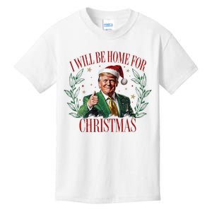 ILl Be Home For Christmas Funny Santa Claus Trump 2024 Kids T-Shirt