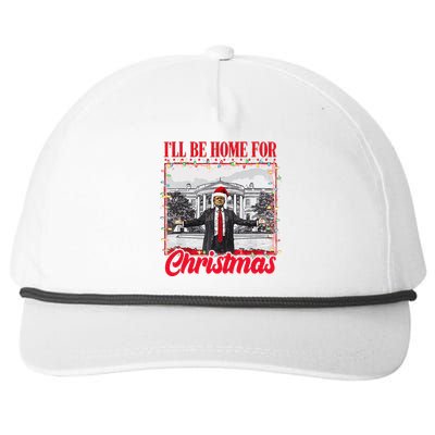 ILl Be Home For Christmas Santa Funny Xmas Pajamas Snapback Five-Panel Rope Hat