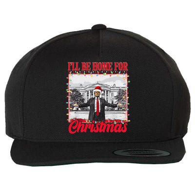 ILl Be Home For Christmas Santa Funny Xmas Pajamas Wool Snapback Cap