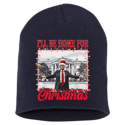 ILl Be Home For Christmas Santa Funny Xmas Pajamas Short Acrylic Beanie