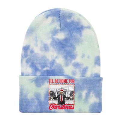 ILl Be Home For Christmas Santa Funny Xmas Pajamas Tie Dye 12in Knit Beanie