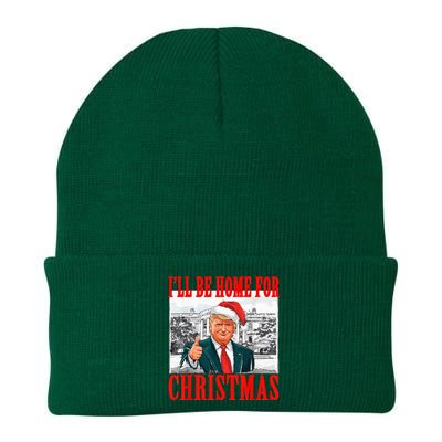 ILl Be Home For Christmas Santa Funny Trump Xmas Pajamas Knit Cap Winter Beanie