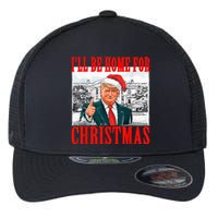 ILl Be Home For Christmas Santa Funny Trump Xmas Pajamas Flexfit Unipanel Trucker Cap