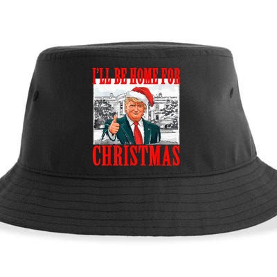 ILl Be Home For Christmas Santa Funny Trump Xmas Pajamas Sustainable Bucket Hat