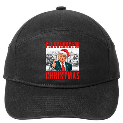 ILl Be Home For Christmas Santa Funny Trump Xmas Pajamas 7-Panel Snapback Hat