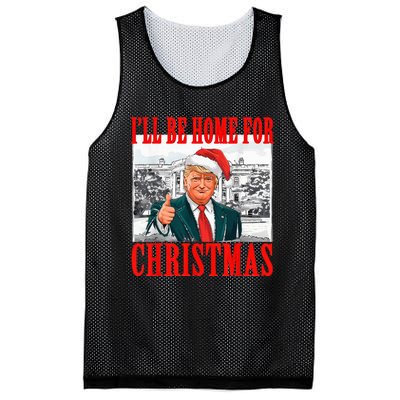 ILl Be Home For Christmas Santa Funny Trump Xmas Pajamas Mesh Reversible Basketball Jersey Tank