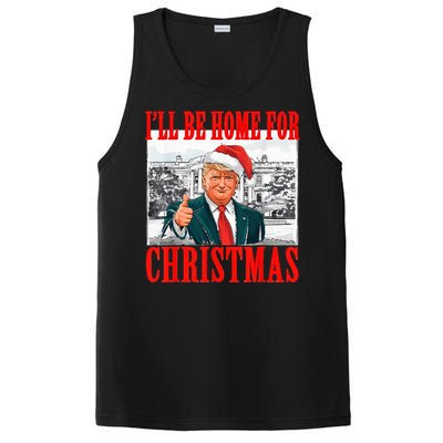 ILl Be Home For Christmas Santa Funny Trump Xmas Pajamas PosiCharge Competitor Tank