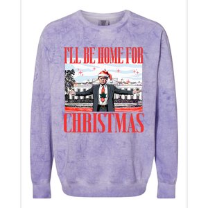 ILl Be Home For Christmas Santa Funny Trump Xmas Colorblast Crewneck Sweatshirt