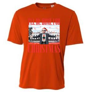 ILl Be Home For Christmas Santa Funny Trump Xmas Cooling Performance Crew T-Shirt