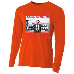 ILl Be Home For Christmas Santa Funny Trump Xmas Cooling Performance Long Sleeve Crew