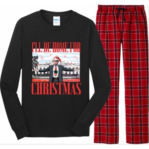 ILl Be Home For Christmas Santa Funny Trump Xmas Long Sleeve Pajama Set