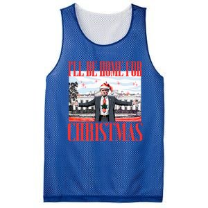 ILl Be Home For Christmas Santa Funny Trump Xmas Mesh Reversible Basketball Jersey Tank