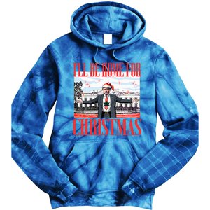 ILl Be Home For Christmas Santa Funny Trump Xmas Tie Dye Hoodie