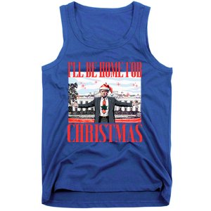 ILl Be Home For Christmas Santa Funny Trump Xmas Tank Top