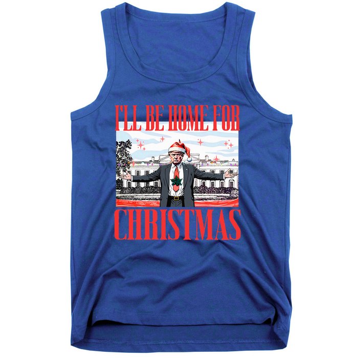 ILl Be Home For Christmas Santa Funny Trump Xmas Tank Top