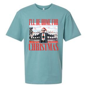 ILl Be Home For Christmas Santa Funny Trump Xmas Sueded Cloud Jersey T-Shirt