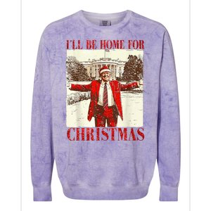 Ill Be Home For Christmas Santa Trump Funny Holiday Colorblast Crewneck Sweatshirt