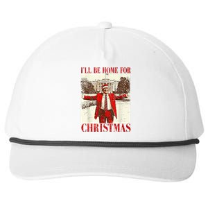 Ill Be Home For Christmas Santa Trump Funny Holiday Snapback Five-Panel Rope Hat