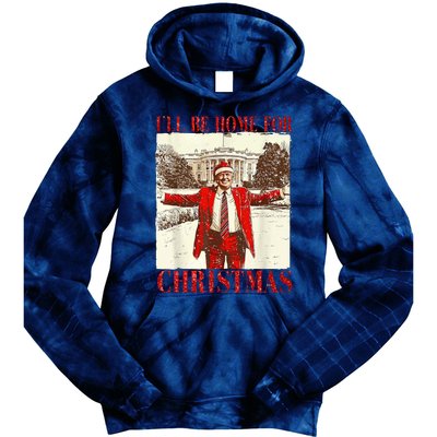 Ill Be Home For Christmas Santa Trump Funny Holiday Tie Dye Hoodie