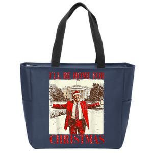 Ill Be Home For Christmas Santa Trump Funny Holiday Zip Tote Bag