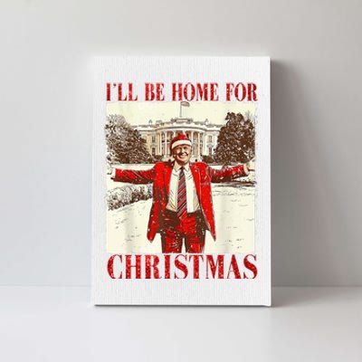 Ill Be Home For Christmas Santa Trump Funny Holiday Canvas