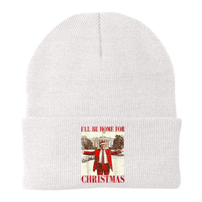 Ill Be Home For Christmas Santa Trump Funny Holiday Knit Cap Winter Beanie